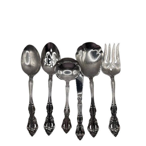 Oneida Silver Michelangelo Cube Stainless Steel 6 piece Serving Set flatware - Picture 2 of 5